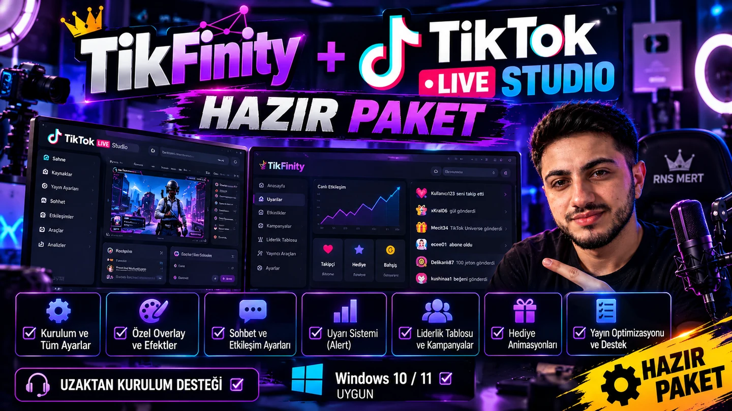 TikFinity + TikTok LIVE Studio Hazır Paket kapak görseli